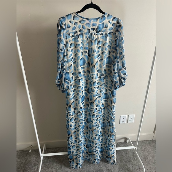 Buddy Love Pamela Maxi Dress in Santorini Print Blue With Gold Thread Medium - Picture 7 of 7